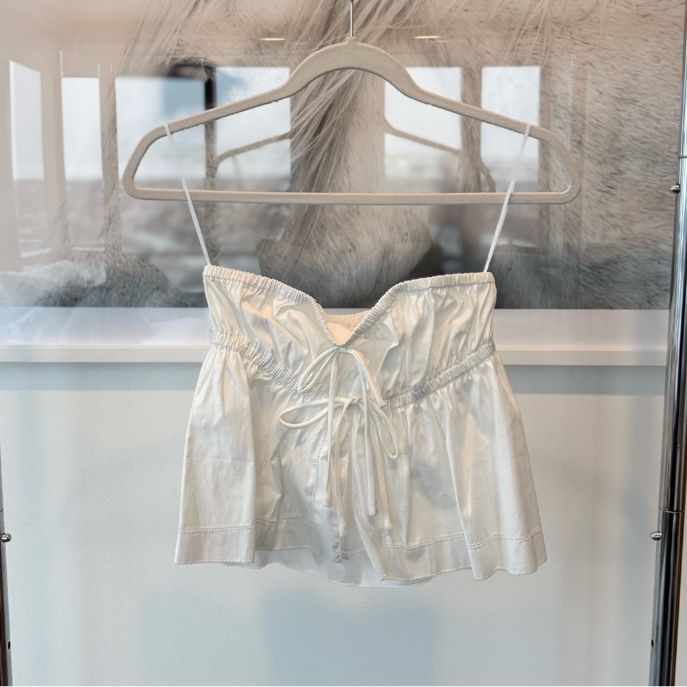 Reformation White Strapless Blouse